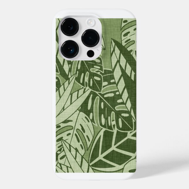 Coques Case-Mate iPhone Tropical Summer Foliage Texture - Moss Green (Verso)