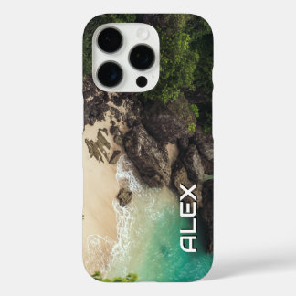 Coques iPhone 16 Pro Tropical Turquoise Cove avec Rock & Idyllic Beach