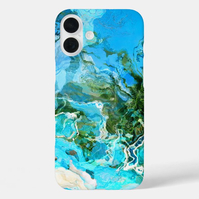 Coques Case-Mate iPhone Tropical Turquoise Océan Bleu & algues Vert (Verso)