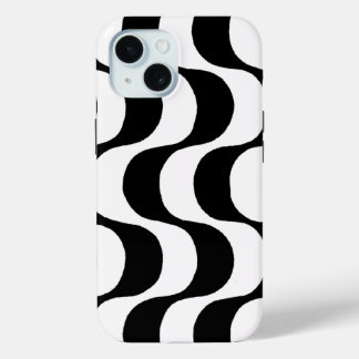 Coque Pour iPhone 15 trottoir de copacabana - motif des vagues