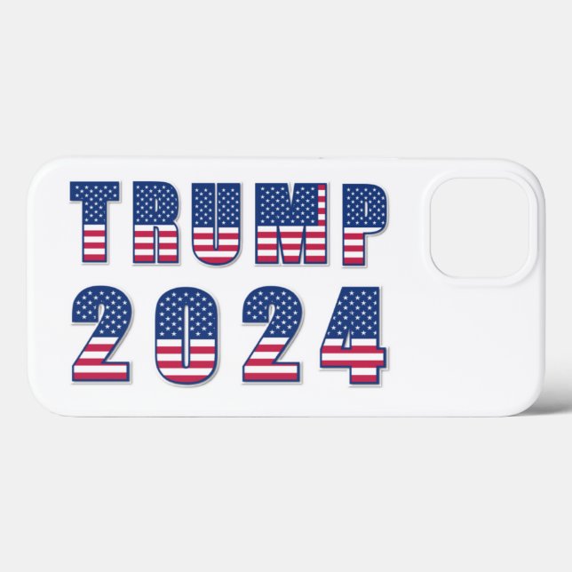 Coques Case-Mate iPhone Trump 2024 Étoiles et rayures (Verso (horizontal))