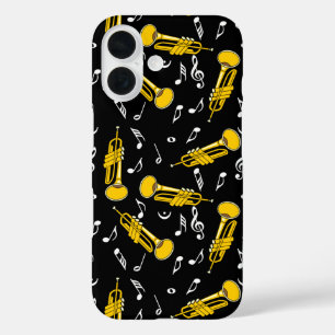 Coques iPhone 16 Trumpet Music Notes Motif
