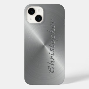Coque Pour iPhone 14 Ttitane acier inoxydable métal
