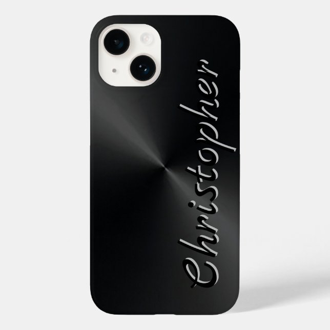 Coques Case-Mate iPhone Ttitane Argent et noir Acier inoxydable Métallique (Verso)