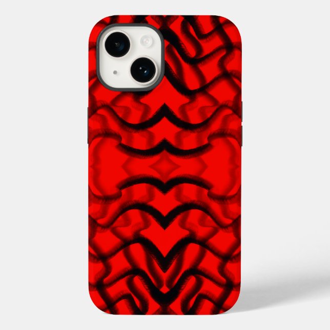 Coques Case-Mate iPhone Tubulaire Noir Et Rouge (Verso)
