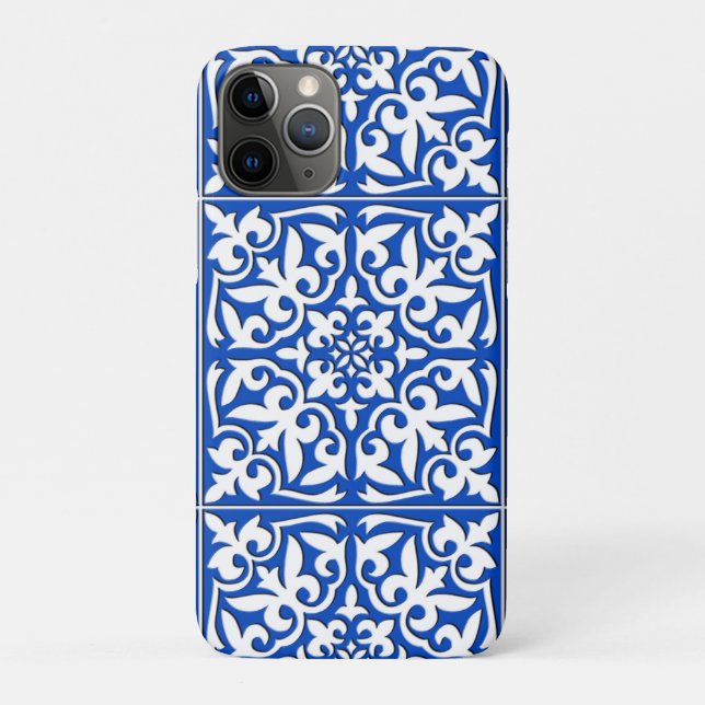 Coques Case-Mate iPhone Tuiles marocaines - bleu cobalt et blanc (Dos)