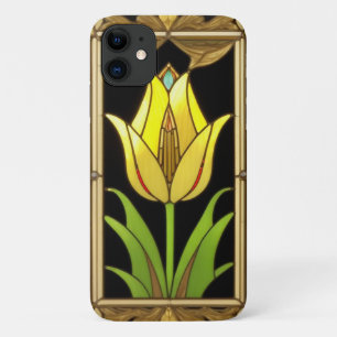 Case-Mate iPhone Case Tulipe jaune avec cadre décoratif