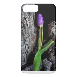 Etui iPhone Case-Mate tulipe violette profonde sur bois flotté