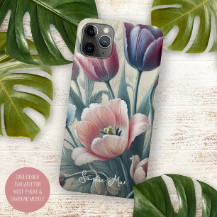 Case-Mate iPhone Case Tulipes Classiques Chic Dessin Botanique d'Art Fin