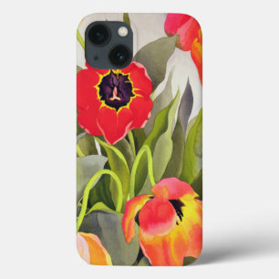 Etui iPhone 13 Tulipes oranges et rouges