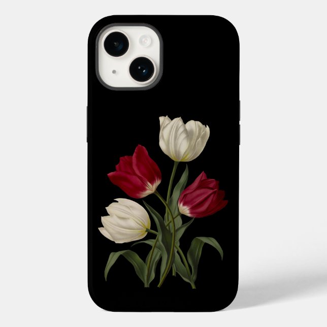 Coques Case-Mate iPhone Tulipes primitives uniques 002~ Art botanique ~ ~  (Verso)