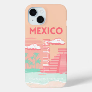 Coque Pour iPhone 15 Tulum, Mexique, Art Voyage