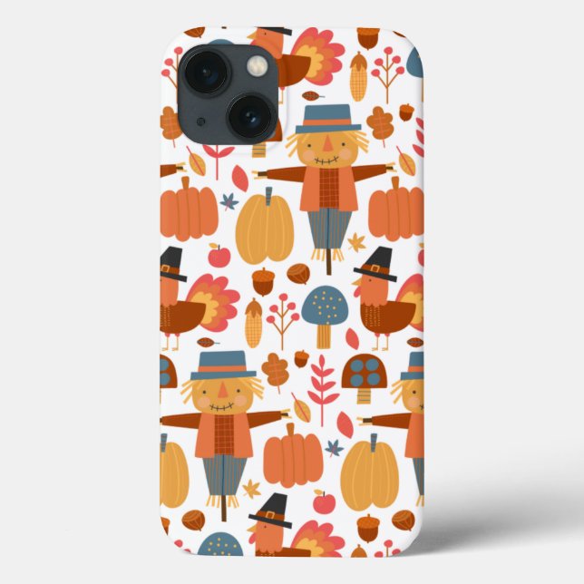 Coques Case-Mate iPhone Turquie et Scarecrow Thanksgiving Motif (Verso)