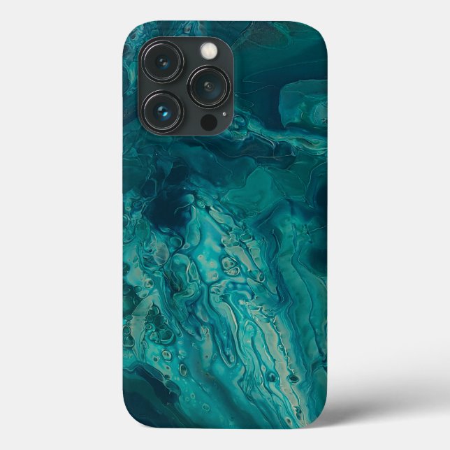 Coques Case-Mate iPhone Turquoise acrylique pourrissant l'art liquide Abst (Verso)