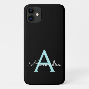 Case-Mate iPhone Case Turquoise Aqua Blue Girl Script Monogramme Nom Mod
