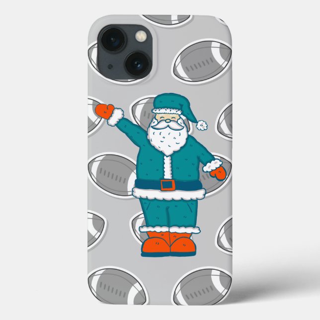 Coques Case-Mate iPhone turquoise bleu orange noël santa claus basketball (Verso)