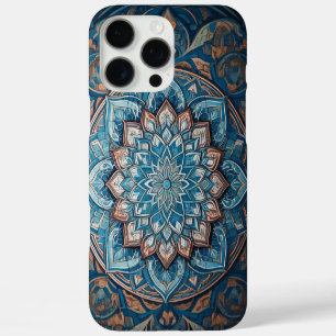 Coques iPhone 16 Pro Max Turquoise bleu turc Motif Mandala