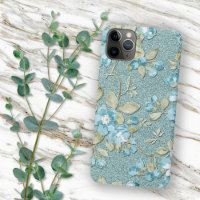 Turquoise écume de mer sarcelle bleu floral aquare