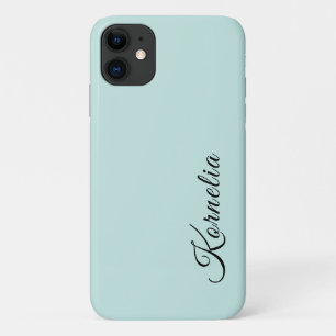 Case-Mate iPhone Case Turquoise en poudre couleur solide Nom minimaliste