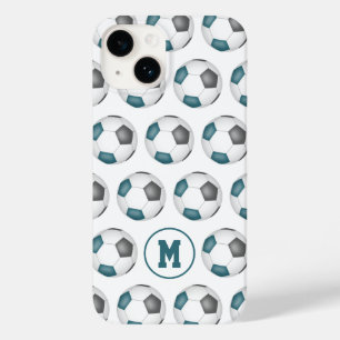 Coque Pour iPhone 14 turquoise équipe de gris couleurs sportives ballon