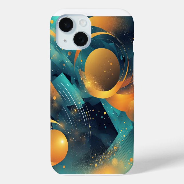 Coques Case-Mate iPhone Turquoise et Gold Sphere Abstrait (Verso)