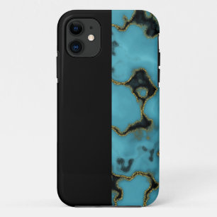 Case-Mate iPhone Case Turquoise Pierre or et noir