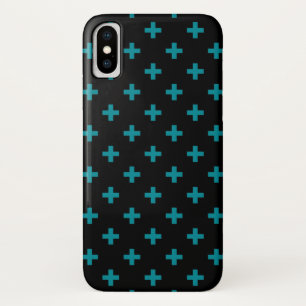 Case-Mate iPhone Case Turquoise polka croise sur noir