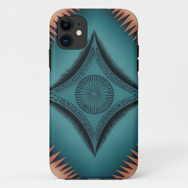 Coques Case-Mate iPhone Turquoise Sunburst de Navajo Peach (Dos)