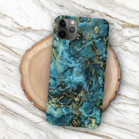 Turquoise Turquoise Faux Gold Minerals Agate Motif