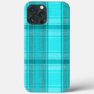Etui iPhone Case-Mate Turquoise Turquoise Faux Textile Tartan Plaid Moti