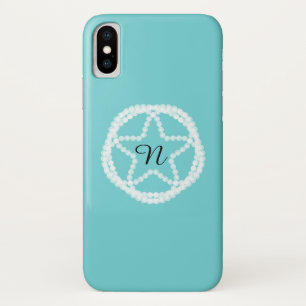Case-Mate iPhone Case Turquoise White Pearl Star Élégant Classy Minimal