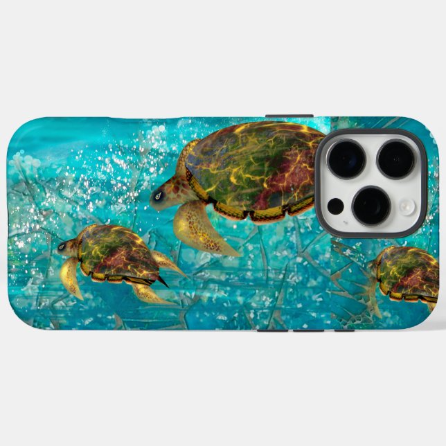Coques Case-Mate iPhone Turtles Gliding_Sea of Glass (Verso (horizontal))
