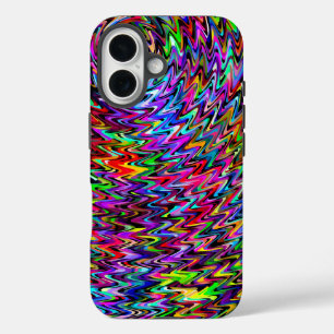 Coques iPhone 16 Twirling couleurs Zigzag Motif