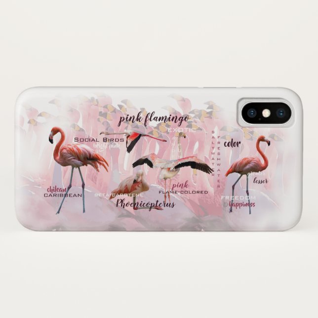 Coques Case-Mate iPhone Typographe rose Flamingo | Customized (Dos (Horizontal))