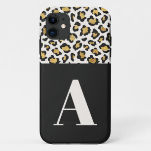 Case-Mate iPhone Case typographie Empreinte de léopard initiale audacieu