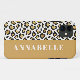 Case-Mate iPhone Case typographie Empreinte de léopard initiale audacieu