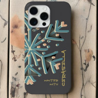 Typographie mignonne hiver flocon de neige gris gi