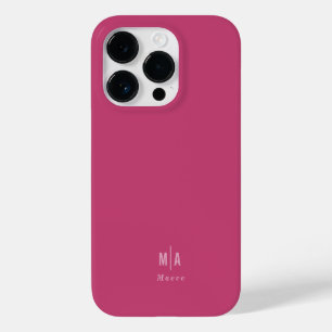 Coque Pour iPhone 14 Pro Typographie minimale moderne monogramme rose girly