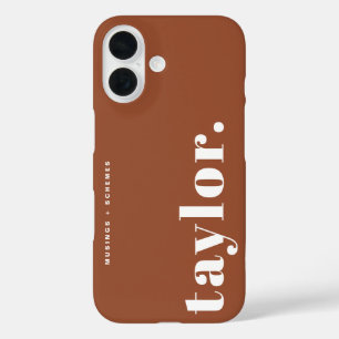 Coques iPhone 16 Typographie Rétro en Terracotta Personnalisée