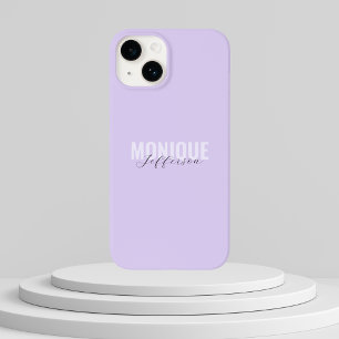 Coque Pour iPhone 14 Typographie & Script Lilac Lavender Monogramme