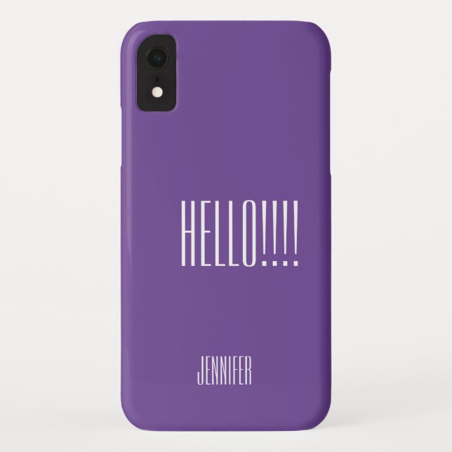 Coques Case-Mate iPhone Typographie simple Purple Prénom (Dos)
