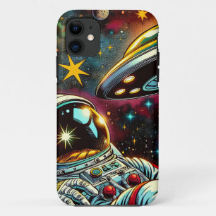 Case-Mate iPhone Case Un astronaute flotte dans l'espace avec un OVNI Ai
