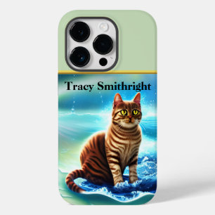 Coque Pour iPhone 14 Pro Un chat animal artificiel d'intelligence sur l'eau