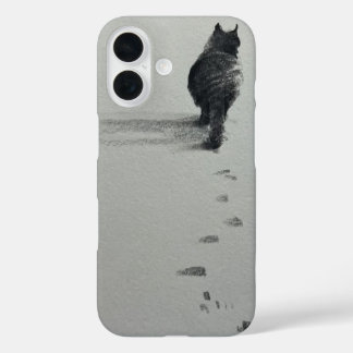 Coques iPhone 16 un chat dans la neige 3