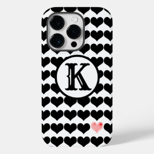 Coque Pour iPhone 14 Pro Un coeur rose (initial)