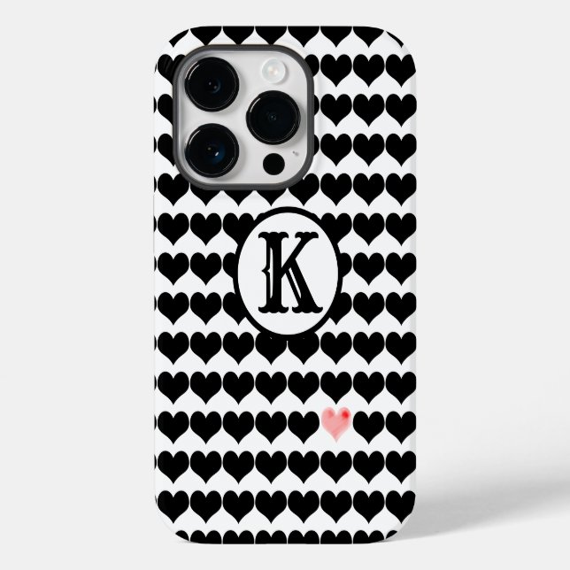 Coques Case-Mate iPhone Un coeur rose (initial) (Verso)