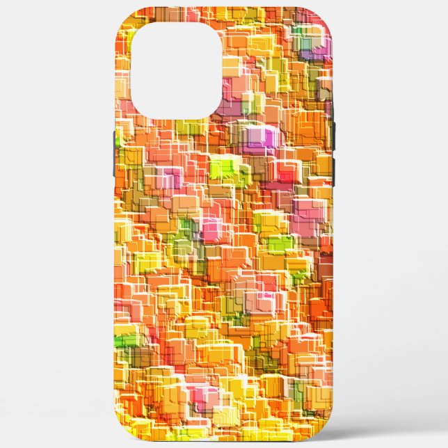 Coques Case-Mate iPhone Un gâchis exagéré de superpositions de carrés gauf (Verso)