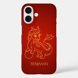 Coques iPhone 16 Un jeune dragon chinois en rouge