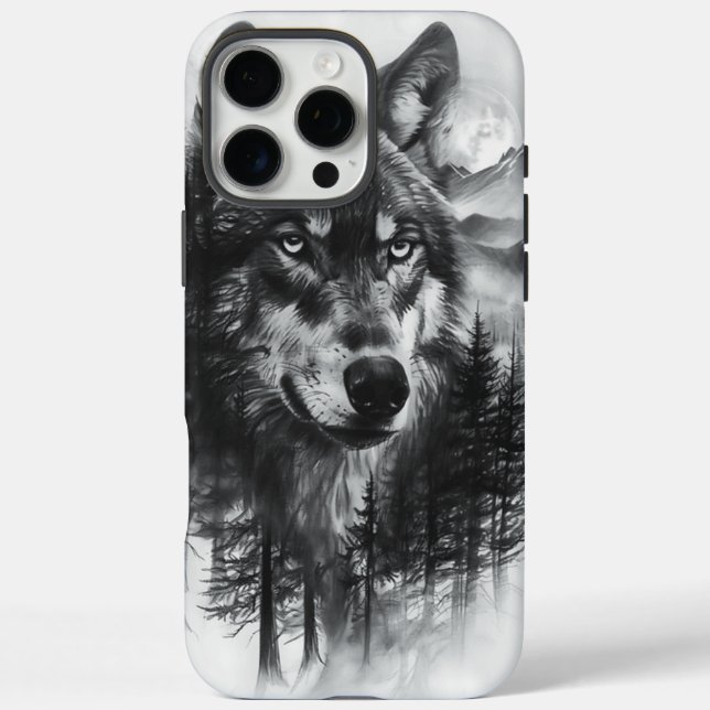 Coques Case-Mate iPhone Un loup majestueux contemple le paysage forestier  (Verso)