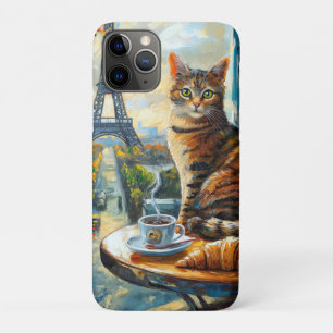 Case-Mate iPhone Case Un matin à Paris Chat tigré dans un café